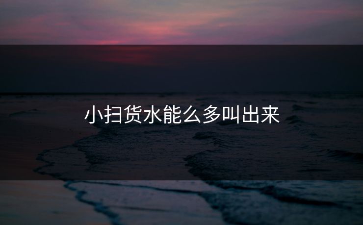 小扫货水能么多叫出来
