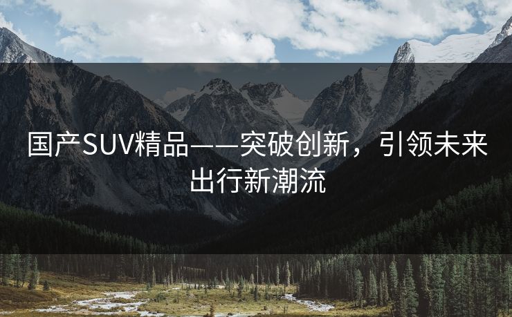 国产SUV精品——突破创新，引领未来出行新潮流
