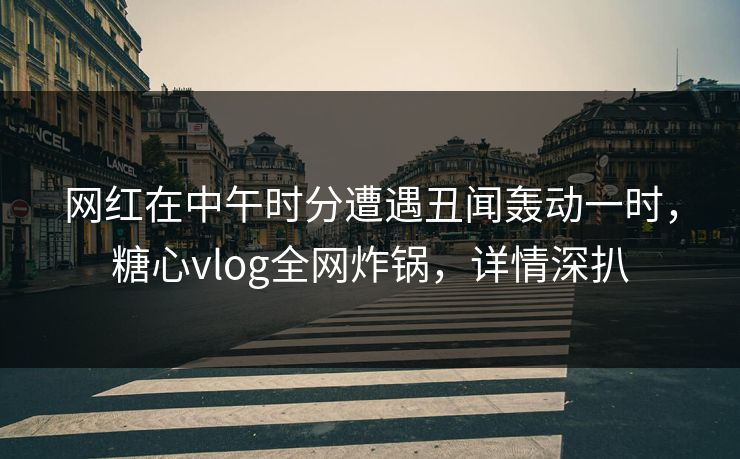 网红在中午时分遭遇丑闻轰动一时，糖心vlog全网炸锅，详情深扒