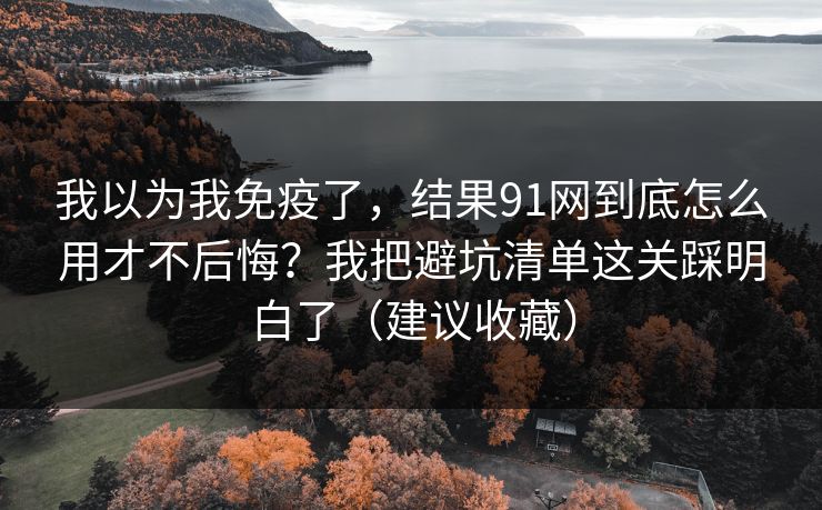 我以为我免疫了，结果91网到底怎么用才不后悔？我把避坑清单这关踩明白了（建议收藏）